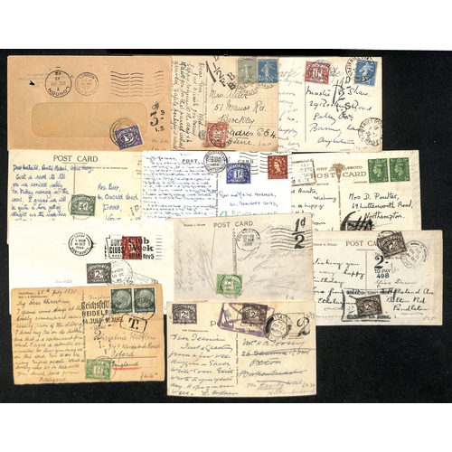 255 - 1908-80 Covers and cards, most with due stamps including 1½d brown, etc. (95).