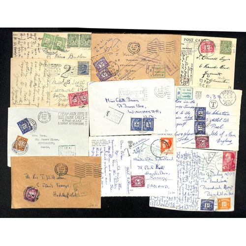 255 - 1908-80 Covers and cards, most with due stamps including 1½d brown, etc. (95).