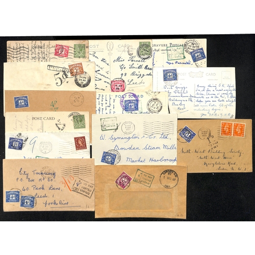 255 - 1908-80 Covers and cards, most with due stamps including 1½d brown, etc. (95).