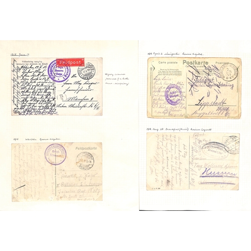 309 - Germany. 1914-18 Covers and cards from soldiers in hospital, all with cachets, including mail from P... 