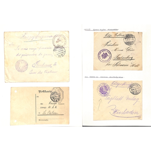 309 - Germany. 1914-18 Covers and cards from soldiers in hospital, all with cachets, including mail from P... 