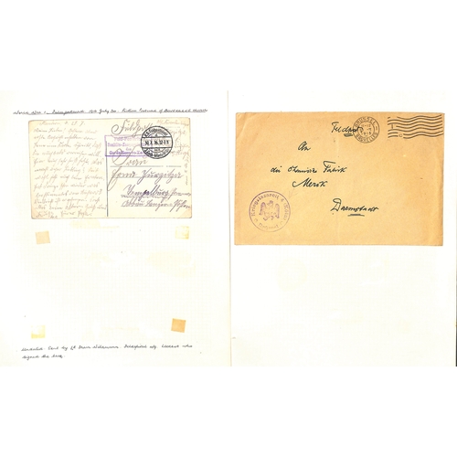 309 - Germany. 1914-18 Covers and cards from soldiers in hospital, all with cachets, including mail from P... 