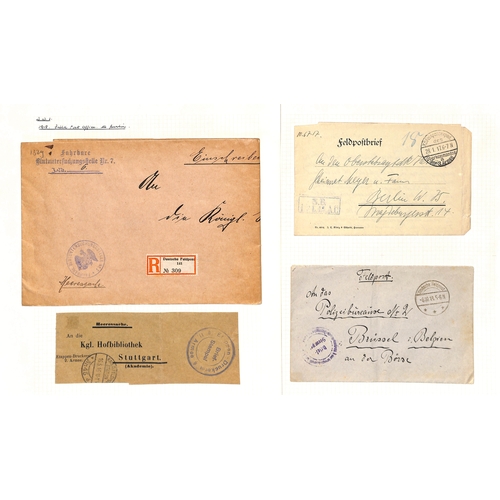 309 - Germany. 1914-18 Covers and cards from soldiers in hospital, all with cachets, including mail from P... 