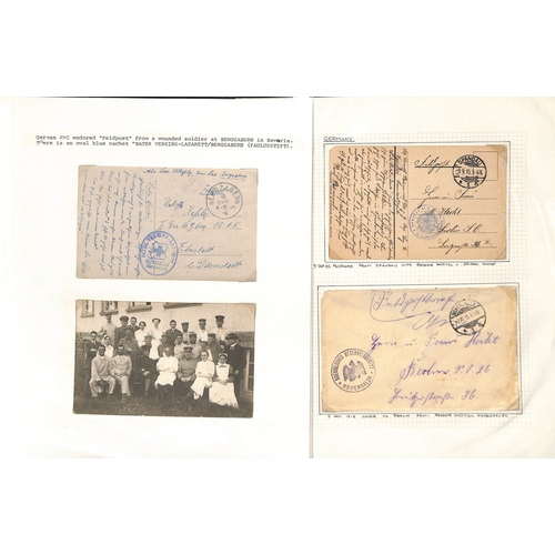 309 - Germany. 1914-18 Covers and cards from soldiers in hospital, all with cachets, including mail from P... 