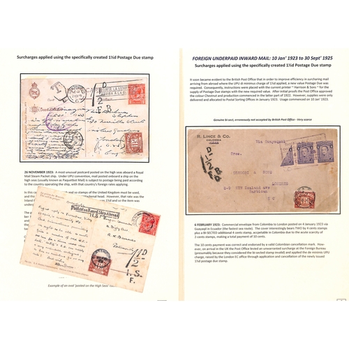 257 - 1½d Charges & Due Stamps. 1921-36 Covers and cards with 1½d charges or showing the use of ... 