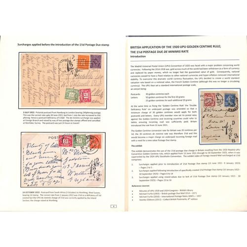 257 - 1½d Charges & Due Stamps. 1921-36 Covers and cards with 1½d charges or showing the use of ... 