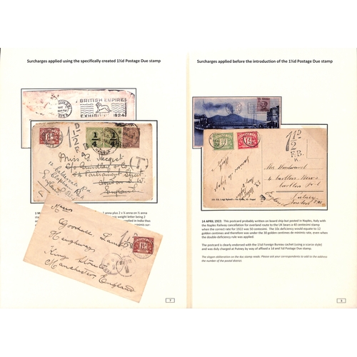 257 - 1½d Charges & Due Stamps. 1921-36 Covers and cards with 1½d charges or showing the use of ... 