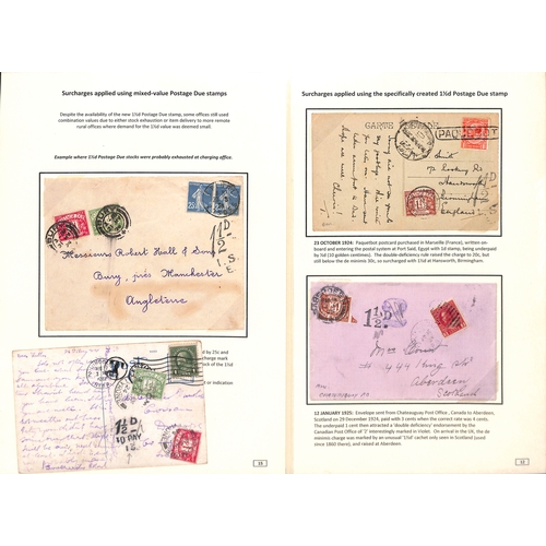 257 - 1½d Charges & Due Stamps. 1921-36 Covers and cards with 1½d charges or showing the use of ... 