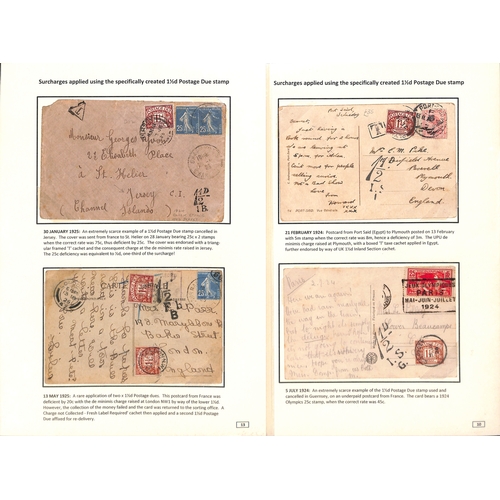 257 - 1½d Charges & Due Stamps. 1921-36 Covers and cards with 1½d charges or showing the use of ... 