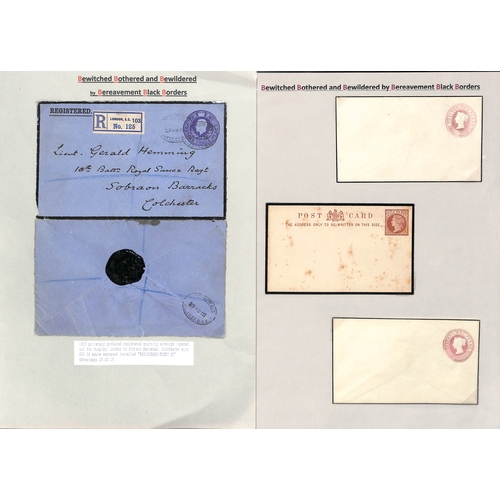 264 - 1841-1958 QV-KGVI Stationery envelopes (70) and postcards (3), the envelopes all with black printed ... 