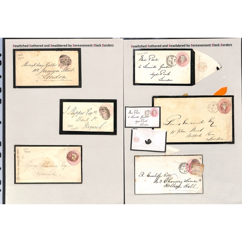 264 - 1841-1958 QV-KGVI Stationery envelopes (70) and postcards (3), the envelopes all with black printed ... 