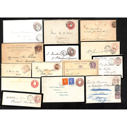 264 - 1841-1958 QV-KGVI Stationery envelopes (70) and postcards (3), the envelopes all with black printed ... 