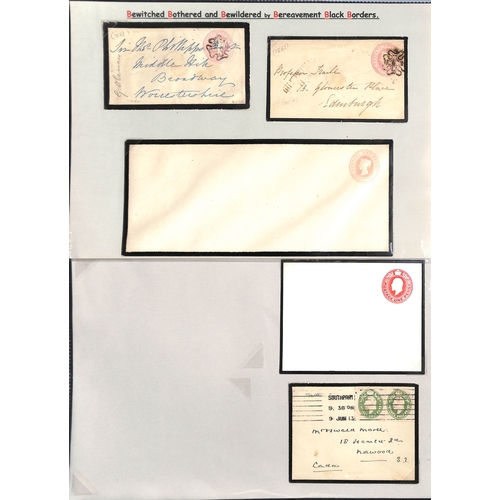 264 - 1841-1958 QV-KGVI Stationery envelopes (70) and postcards (3), the envelopes all with black printed ... 