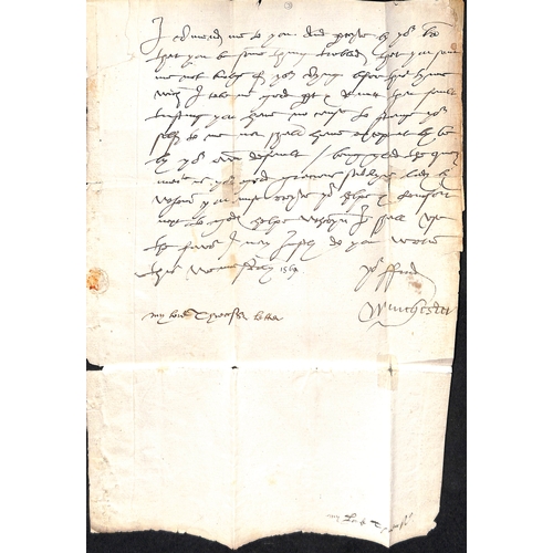 117 - 1569 Entire letter from William Paulet, first Marquess of Winchester, Lord Treasurer of England, add... 