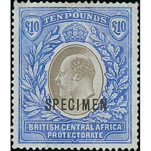 1606 - 1903 £10 Grey and blue overprinted 