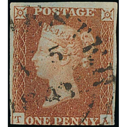 17 - 1840 2d Blue, TA plate 2, used with large part 