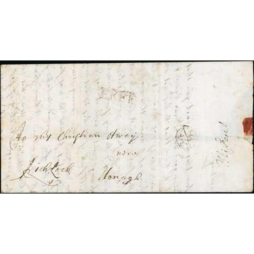 181 - 1712 (Jan 24) Entire letter from London to Nenagh signed by Richard Lock, reverse with a Bishop Mark... 