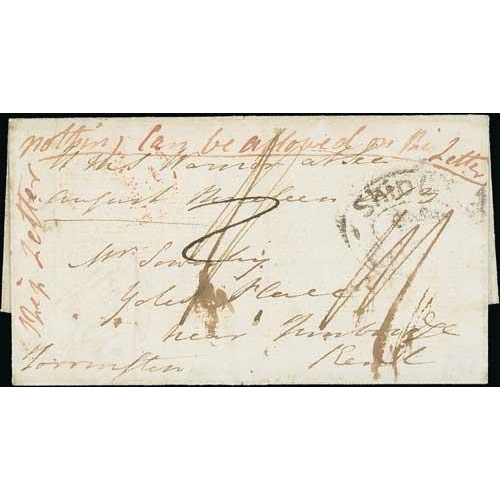 258 - Naval Mail. 1806-13 Entire letter and an entire both franked by naval officers at sea, the 1808 enti... 