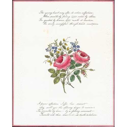 424 - 1834 Valentine lettersheet by Dobbs with a fine embossed border incorporating cupids, wording in Fre... 