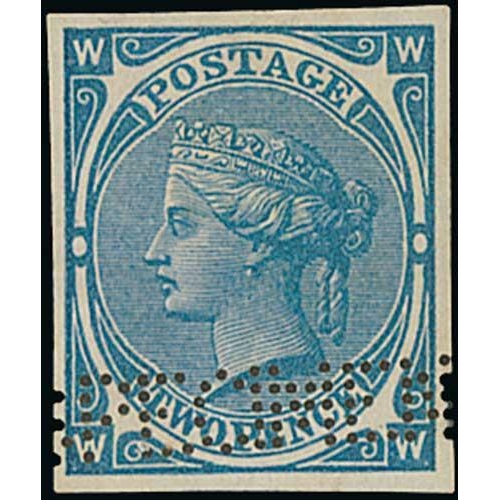 76 - Imperforate ½d Brown, 1½d brown, 2d pink (frame K) and 2d blue (frame A) essays each perfi... 