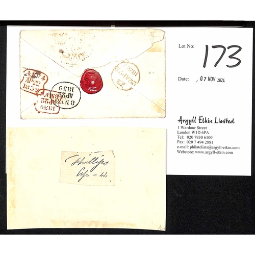 173 - Bishops. 1837-39 Front and envelope from the Bishop of Norwich, the front posted on April 30 1837 du... 