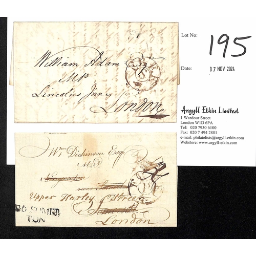 195 - 1789 Entire letters with circular double ring 