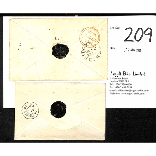 209 - 1832-36 Envelopes, the first signed by the Duke of Wellington headed 