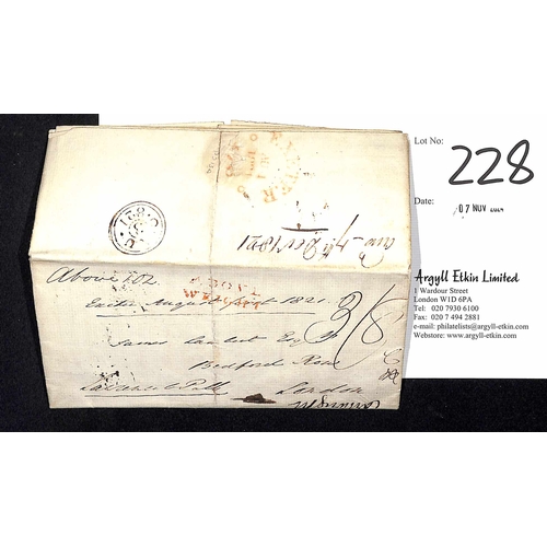 228 - 1821 (Aug 1) Entire letter from Exeter to London, written by R. Cartwright but franked by Lawrence P... 