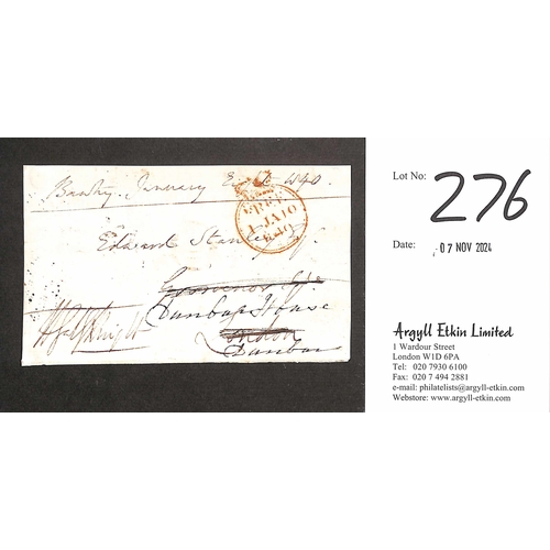 276 - 1840 (Jan 8/9) Envelope (with enclosed letter) posted from London to Manchester on the final day of ... 