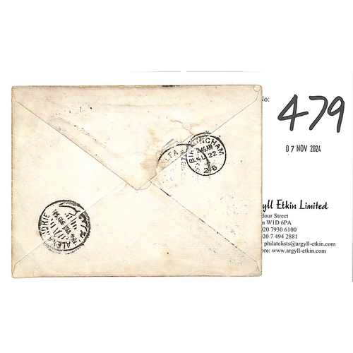 479 - Sudan. 1898 (Aug 6) Sudan 5m postal stationery envelope used to pay the soldiers concession rate to ... 