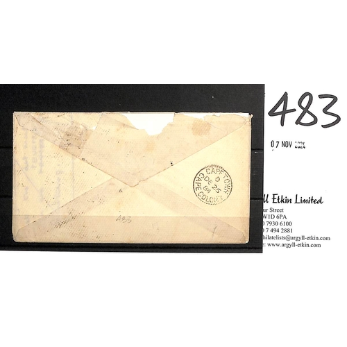 483 - 1884 (Dec 1) Cover with G.B 2½d pair cancelled at Pittenweem, addressed to 