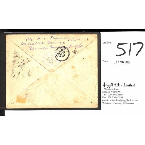 517 - 1900 (June 22) Stampless cover to England, endorsed on both sides 