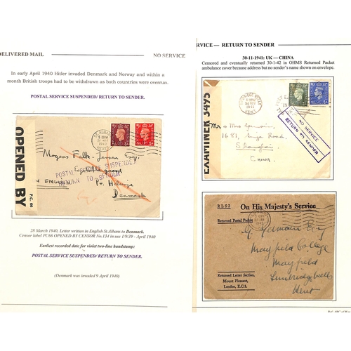 660 - 1940-45 Covers, all returned with cachets, comprising 1940-42 covers from G.B to Belgium (3), France... 