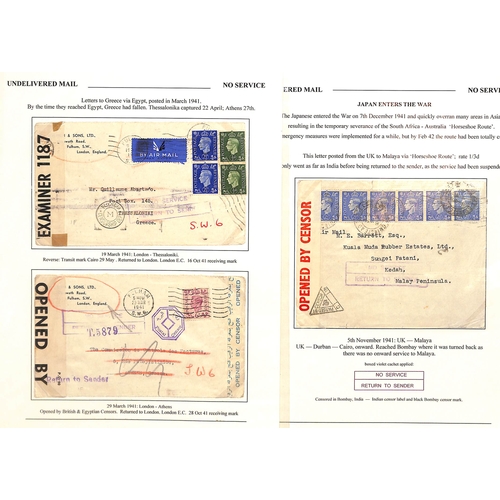 660 - 1940-45 Covers, all returned with cachets, comprising 1940-42 covers from G.B to Belgium (3), France... 