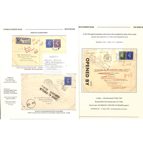 660 - 1940-45 Covers, all returned with cachets, comprising 1940-42 covers from G.B to Belgium (3), France... 