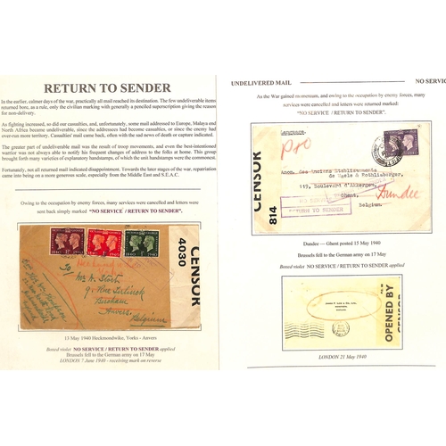 660 - 1940-45 Covers, all returned with cachets, comprising 1940-42 covers from G.B to Belgium (3), France... 