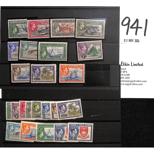 941 - 1939-55 ½d - 5/- Set of twelve perfined 