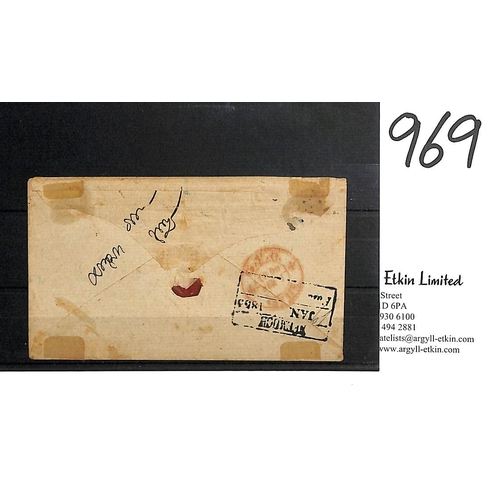 969 - 1855 (Jan 29) Cover from Neemuch to Calcutta franked 1854 ½a die I, three very large margins, c... 