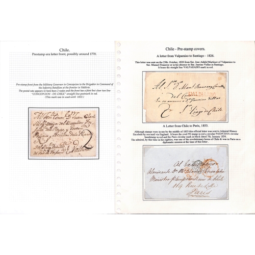 817 - Prestamp Mail. c.1780-1856 Entire letters (4), entires (3) and a front including c.1780 front to Val... 