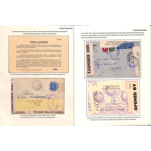 647 - Undercover Addresses. 1941-43 Covers (2) from Italy to P.O Box 506, Lisbon (Thomas Cook address for ... 