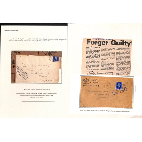 639 - 1941 (Mar 14) Fire damaged cover from Skipton to London franked 2½d, with Officially Sealed tap... 