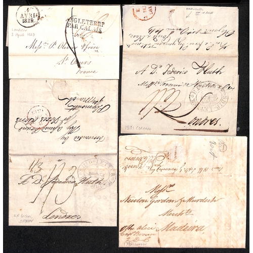 119 - Forwarding Agents. 1795-1845 Entire letters from or to G.B sent via forwarding agents, including 182... 