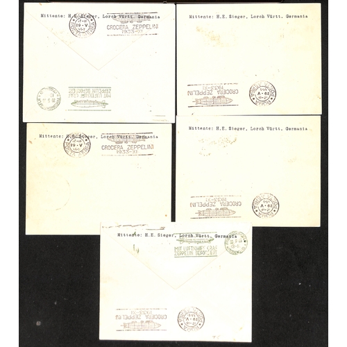 459 - San Marino. 1933 (May 23) Six registered covers from San Marino to Friedrichshafen carried on the It... 