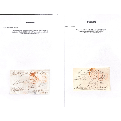 400 - Frees. 1790-1839 Entire letters and entires (24) and fronts (10), various Free datestamps including ... 