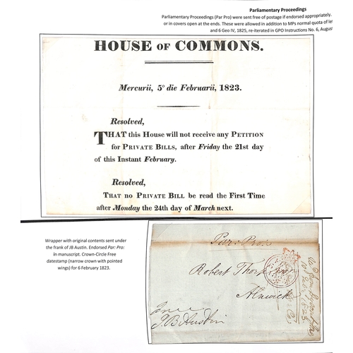 176 - Parliamentary Proceedings. 1823 Wrapper headed 