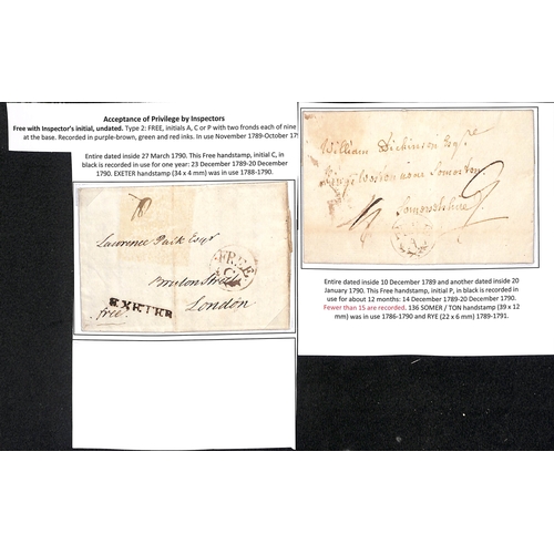 197 - 1790 Entire letters, two with 