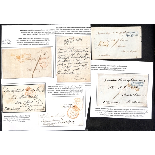 254 - 1799-1839 Entires or covers (4), a letter to Freeling and a front, comprising 1799 entire with red t... 