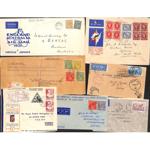 702 - Air Mails. 1930-38 Covers including 1931 Sydney to London first official air mail cover franked 1/11... 