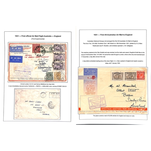 702 - Air Mails. 1930-38 Covers including 1931 Sydney to London first official air mail cover franked 1/11... 