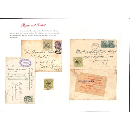 310 - Dorking/Reigate. 1898-1946 Railway letters (6) including 1898 cover with 1d lilac cancelled in Londo... 